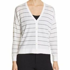 EILEEN FISHER Stripped Button Cardigan